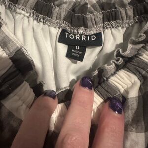 Torrid Black and White Checkered Skirt